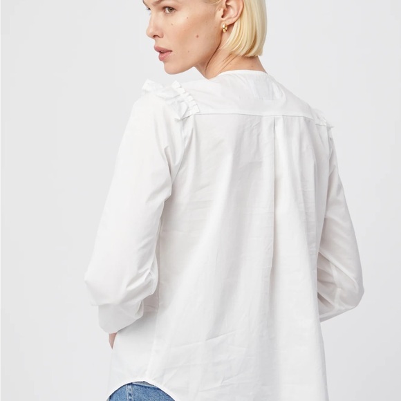 NWT The Shirt Rochelle Behrens Lindsay White Eyelet Button Shirt Poplin Lace L - Picture 6 of 14